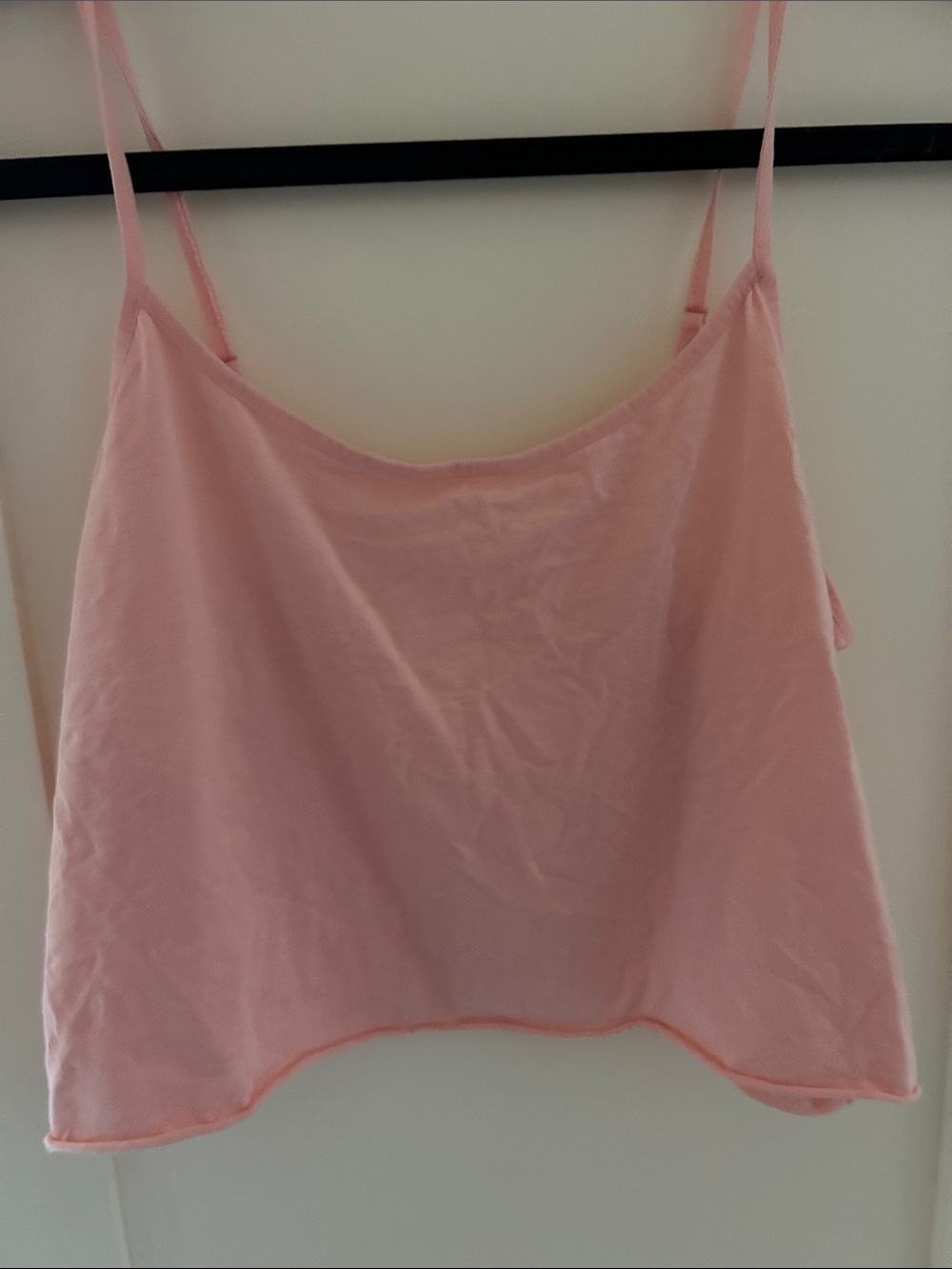 Light Pink Spaghetti Strap Crop Cami Top